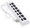 Hub USB 2.0 à 7 ports haute vitesse avec interrupteur marche/arrêt pour PC, répartiteur, chargeur USB, ordinateur portable