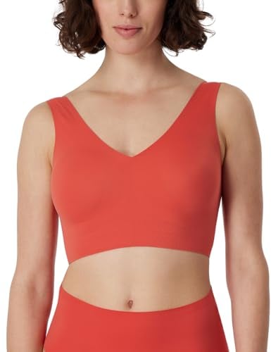 Schiesser Damen nahtloses Bustier mit herausnehmbaren Pads - Invisible Soft, rot_170364, 38