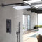 Duschsystem Schwarz Unterputz Duscharmatur Set Duschsystem mit Regendusche 30x30cm LED Nischendusche Kopfbrause Bad