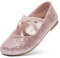 DREAM PAIRS Kids Ballerines Fille Princesse Jolies Chaussures Plates à Paillettes pour Filles Confortable Rose ANGIE-2-NEW-E Taille 35 (EUR)