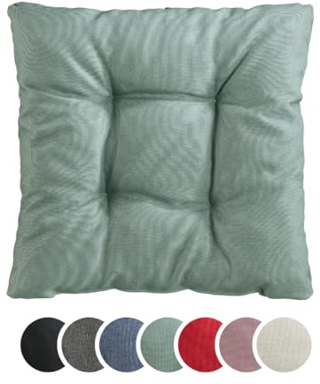 sleepling Stuhlkissen 4er-Set, weicher Möbelstoff, 38 x 38 cm, Sitzkissen in Farbe türkis
