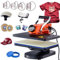 VEVOR Hitzepresse - 8-in-1-Hitzepresse-Sublimationsmaschine für selbstgemachte T-Shirts/Hüte/Becher/Wärmeübertragungsprojekte, 12 x 15 Multifunktions-Hitzepresse zum Wegschwenken mit 360°-Drehung