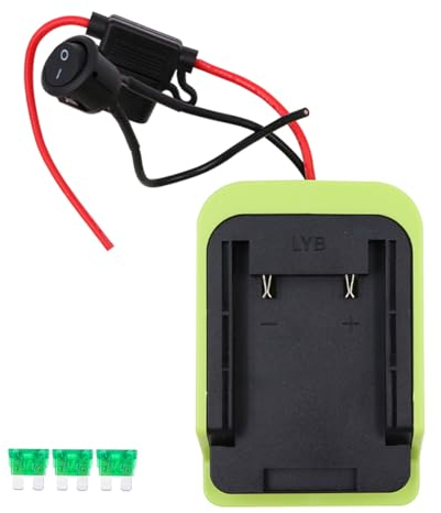 VOANZO Power Wheel DIY-Adapter für Ryobi 40 V Lithium-Ionen-Akku-Dock, Stromanschlusskabel, Robotics 14-Gauge-Kabel mit Sicherung und Schalter, grün
