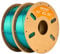 ERYONE Dreifarbiges Seiden PLA Filament 1.75mm,Seidiges Mehrfarbiges PLA-Filament für 3D-Drucker +/- 0,03 mm,Co-Extrusion Seiden PLA Filament 1 kg/Spule x 2, Rot& Blau& Grün