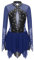 iEFiEL Glitzer Eiskunstlauf Kleid Damen Langarm Kürkleid Strasssteine Rollkunstlaufkleid Leotard Tanzanzug Wettbewerb Tanzkostüm Xb Navy blau M