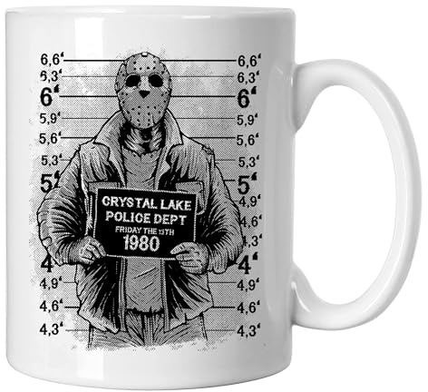 GP-Tees Jason Horror Movie Inspired Novelty Ceramic Mugs for Men, Women, Home & Work