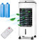 Portable Evaporative Air Cooler with Remote Control 4L, Cooling Fan AC Unit with 3 Speed Settings and 2 Ice Boxes, 7.5 Hour Timer, 360 ° Wheels for Home,Office