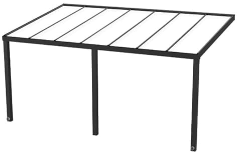 Terrassenüberdachung KD Alpha in Anthrazit mit VSG-Klarglas in 500x350cm - Terrassendach aus Aluminium - wetterfeste Überdachung