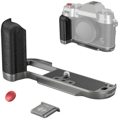 SMALLRIG X-T50 Empuñadura, Mango de Silicona en Forma de L para FUJIFILM X-T50, Placa Incorporada para Arca, con Botón Obturador y Cubierta para Zapata, Plata Carbón - 4712B