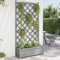 prissent Fioriera da Giardino con Traliccio Fioriere Alte Fioriera con Spalliera Fioriera da Giardino Outdoor Furniture Fioriera da Terrazza Grigio 90x35x180 cm legno massello di abete