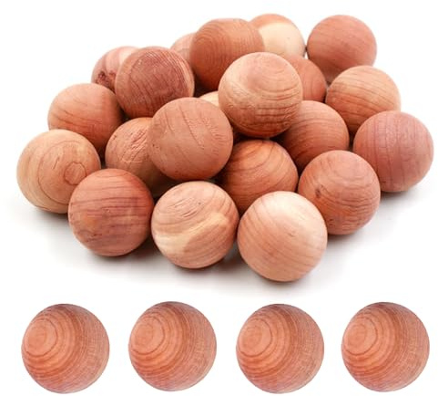 20 Pcs Cedar Balls, Mothballs, Moth Balls for Wardrobe, Natural Cedarwood Cedar Balls for Moths, Cedar Moth Repellent for Moth Protection in Wardrobes Drawers Storage Boxes