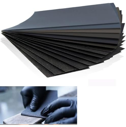 Yiyuanhe Sandpaper, Assorted 400 600 800 1000 1200 1500 2000 2500 3000 Grits Wet and Dry Sandpaper Sheets Kit,for Automotive Polishing Metals Walls Wood Furniture Sanding(18Pcs)