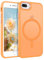 VENINGO Funda Magnética para iPhone 7 Plus, Compatible con MagSafe, Fundas Magnética iPhone 8 Plus Carcasa Antigolpes Translúcida Mate Trasera Case Delgado Cover Capa Naranja
