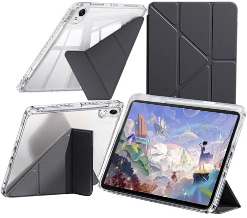 Custodia Compatibile con Huawei MatePad 11.5 S 2024 Cover Trasparente Antiurto con Portapenne, 6-in-1 Mutil Angoli a Y Trifold Copertura magnetica, Auto Wake/Sleep, Nero