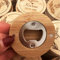 Abridor De Botellas De Madera Redondo Rústico Personalizado For Padrinos De Boda, Imán De Nevera Personalizado, Fecha Grabada, Nombres, Regalo De Evento(20pcs)