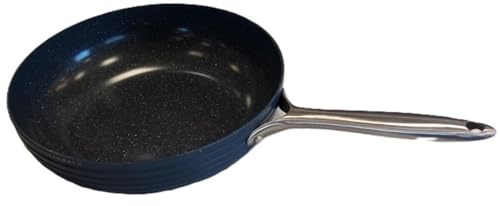 BAUMALU - Poêle Wok BASALT FUTUR - Aluminium Pressé Épais - Intérieur Revêtement Céramique - Tous Feux dont Induction - Manche Acier Inoxydable Riveté - Ø30cm - Gris Bleu