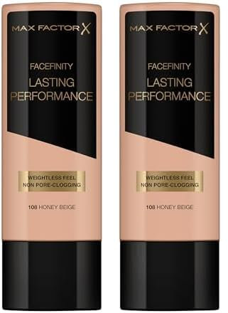 Max Factor Lasting Performance Long-Lasting Liquid Foundation - 108 Honey Beige, 35 ml (Pack of 2)