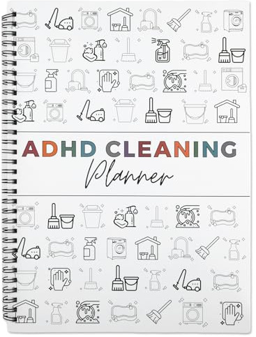 UIHRLM ADHD Cleaning Planner, ADHD Cleaning Schedule & Checklist Management, Bundle Household Organizing Schedule Book Daily Task Planner Management for Daily, Weekly, Monthly Organizer (White)