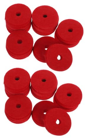 HAMPPLIES 24 Stück Teiliges Set Doppellagiger Roter Beckenfilz für Schlagzeug Beckenständer Geräuschdämpfend Vibrationsabsorbierend Verbesserte Klangqualität Kompatibel mit Hi Hat und