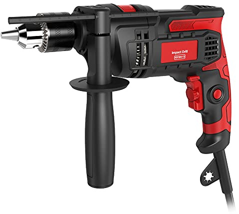 Walmeck Taladro de Perforación de Martillo Taladro de 850 W Taladro Eléctrico con de 360 ​​° para la Perforación de Pared (Enchufe de la UE)