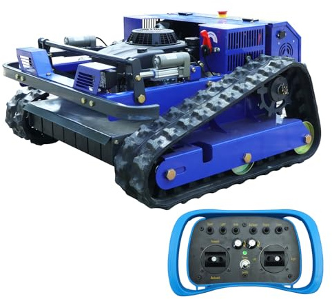 AIWEIYA – Fernbedienter Rasenmäher, öl-elektrischer Hybrid-Raupenmäher, Schnitthöhe 2,8–15 cm, professioneller Landschafts- und Anwesenmäher für 100% Steigung (45°), zum Mähen großer Rasenflächen