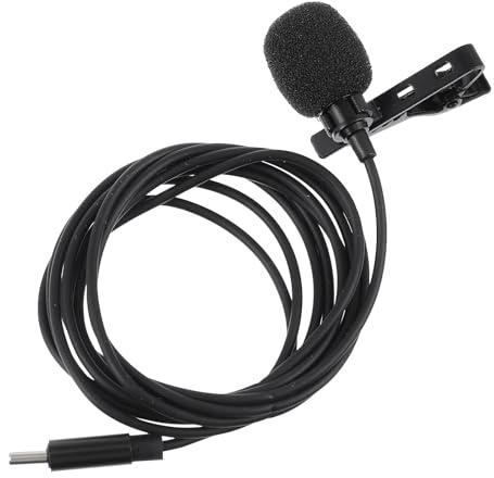MAGICLULU Schwarzes Type-c Lavalier Mikrofon mit Ansteckclip | 360-grad Rundumaufnahme, Plug And Play Anschluss, Tpe, Eisen und Schwamm im Lieferumfang