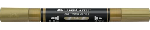 Faber-Castell Multimark Acrylic Dual Marker Color 250 Gold Art Set Supplies Waterbased Acrylic Marker Pen Double Ended Bold & Fine Tip Art Marker Coloring Pens Textlighter
