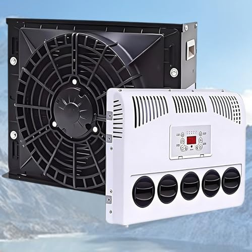 12V/24V Cc Aire Acondicionado para Rv 12V/24V Mini Split para Camiones, Rv, Semi Camiones, Furgonetas, Autocaravanas, Camiones, Excavadoras, Vehículos Agrícolas, Grúas, Furgonetas Black-24V