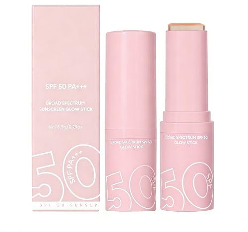 New Irven Watermelon Sunscreen Glow Stick SPF 50, 2 Packs Niacinamide & Hyaluronic Acid, Clear Non-Greasy Quick Roll On Sunstick, Hydrating Korean Sunscreen Stick with Natural Dewy Finish for Face & B