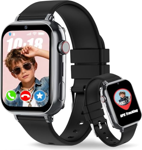 pmstuy 4G Smartwatch Bambini GPS, Telefono Orologio Smartwatch Bambini WiFi Videochiamate SOS Voce Chat Sveglia Giochi Impermeabile, Orologio Bambino Cellulare Regali per Ragazza e Ragazzo