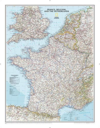 France, Belgium, And The Netherlands Classic, Laminated: Wall Maps Countries & Regions