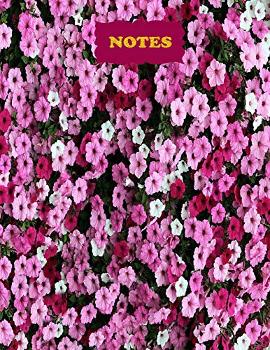 Notes: College Ruled Notebook | 120 Lined Pages | Large, 8.5 x 11 Inches | Journal, Diary, Subject Composition Book With A A Sea Of Purple, Pink, And Fuchsia Blooming Flowers Cover