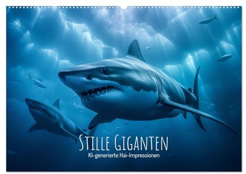 Stille Giganten - KI-generierte Hai-Impressionen (Wandkalender 2026 DIN A2 quer), CALVENDO Monatskalender: Haie - Jeden Monat ein Highlight. (CALVENDO Tiere)
