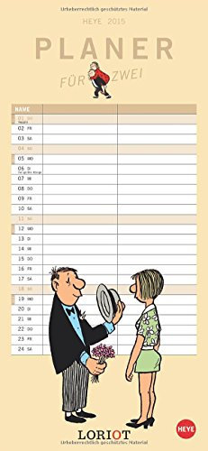 Loriot Planer für zwei 2015: Mit 2 Spalten zum Eintragen
