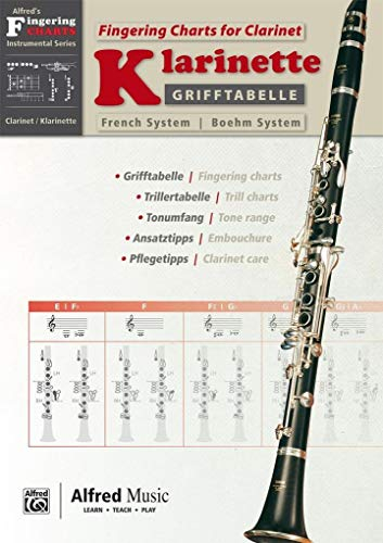 Alfred's Fingering Charts Instrumental Series / Grifftabelle Klarinette Boehm System | Fingering Charts for Bb-Clarinet French System: Zweisprachige ... mit Trillertabelle, Ansatz- und Pflegetipps