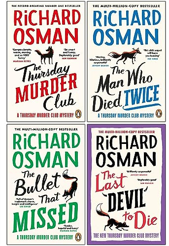 Richard Osman Collection 4 Books Set (The Thursday Murder Club, The Man Who Died Twice, The Bullet That Missed, The Last Devil To Die)