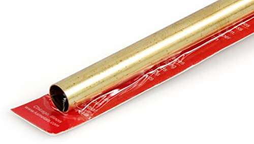 K&S Precision Metals Round Brass Tube 8141 – 9/16 OD x 0.014 Wall x 12 Long – DIY Crafts, Plumbing, HVAC, Modeling, Made in USA, 1 Tube