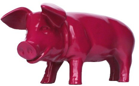 2 x Dekofigur Schwein Ferkel Brommel brombeer 60 cm Dekoration Deko Garten