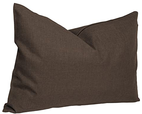 Kissenbezug 40x60 cm braun mit Reißverschluss Struktur Leinenoptik Kissen für Sofa Wurfkissen