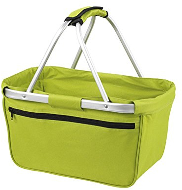 HALFAR® HF3939 Shopper Basket Einkaufskorb Korb mit Aluminiumgestäng faltbar , Farbe:Light Green