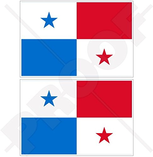 Vinyl-Aufkleber, Motiv: Panama-Flagge, Mittelamerika, 75 mm, 2 Stück