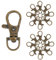 PH PandaHall 50 Stück Metall-Karabinerverschlüsse mit Drehgelenk, Karabinerhaken, 35 x 13 mm, für Makramee-Schlüsselanhänger, Schlüsselanhänger, DIY-Taschen und Schmuck, Antik-Bronze