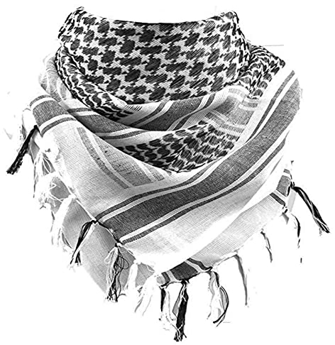 MiaoMa Shemagh Palästinenser Tuch 110 x 110 CM Baumwolle Militär Tactical Desert Schal Arabischer Wüsten Schals Unisex Halstuch Kopftuch für Männer und Frauen