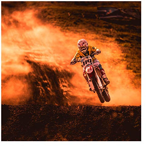Bilderwelten Motocross Fototapete Motorrad inkl. Kleister 240x240cm - Vliestapete Made in Germany - Tapete Jugendzimmer - Wandtapete - Bildtapete T_1994