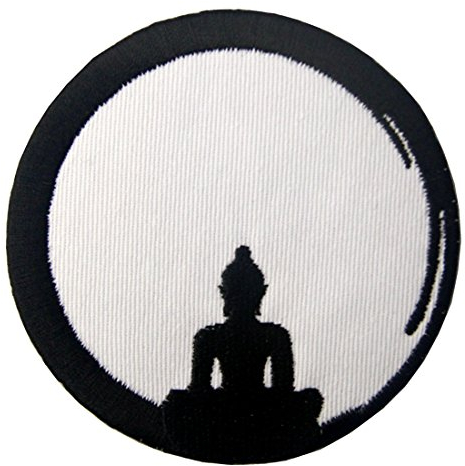 Aufnäher, bestickt, Design: Buddha Geburt zum Tod Buddhismus Zen, zum Aufbügeln oder Aufnähen