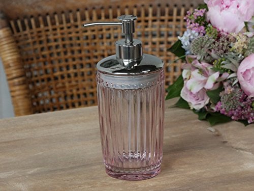 Chic Antique Seifenspender mit Perlenkante (Glas, Rosa