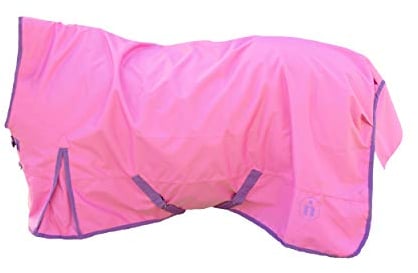 Pferdedecke-Winter indira pro 400g Wasserdicht Ripstop 1200d high-Neck (145 cm, Pink 01 - Violett 01)