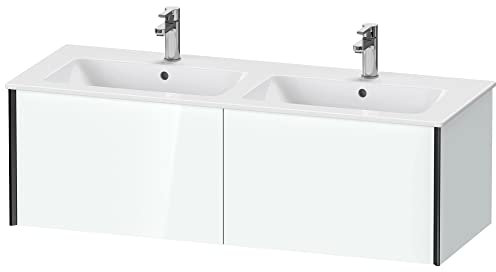 Duravit XViu 4029 Waschtischunterbau wandhängend, 2 Auszüge, für Doppelwaschtisch ME by Starck 233613, 1280x480 mm, Farbe (Front/Korpus): schwarz matt/weiß hgl. - XV40290B285