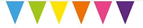 NET TOYS Farbenfrohe Wimpelkette - 10m - Vielseitige Party-Deko Wimpel-Girlande für Garten-Feste - Genau richtig für Geburtstagsfeier & Kinderfest