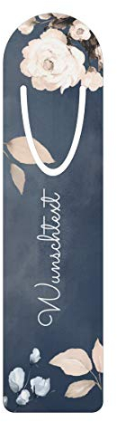 printplanet® - Metall-Lesezeichen mit Namen oder Text bedrucken - Buchzeichen mit eigenem Text selbst gestalten -Maße: 3,2 cm x 12,7 cm - Motiv: Blumen
